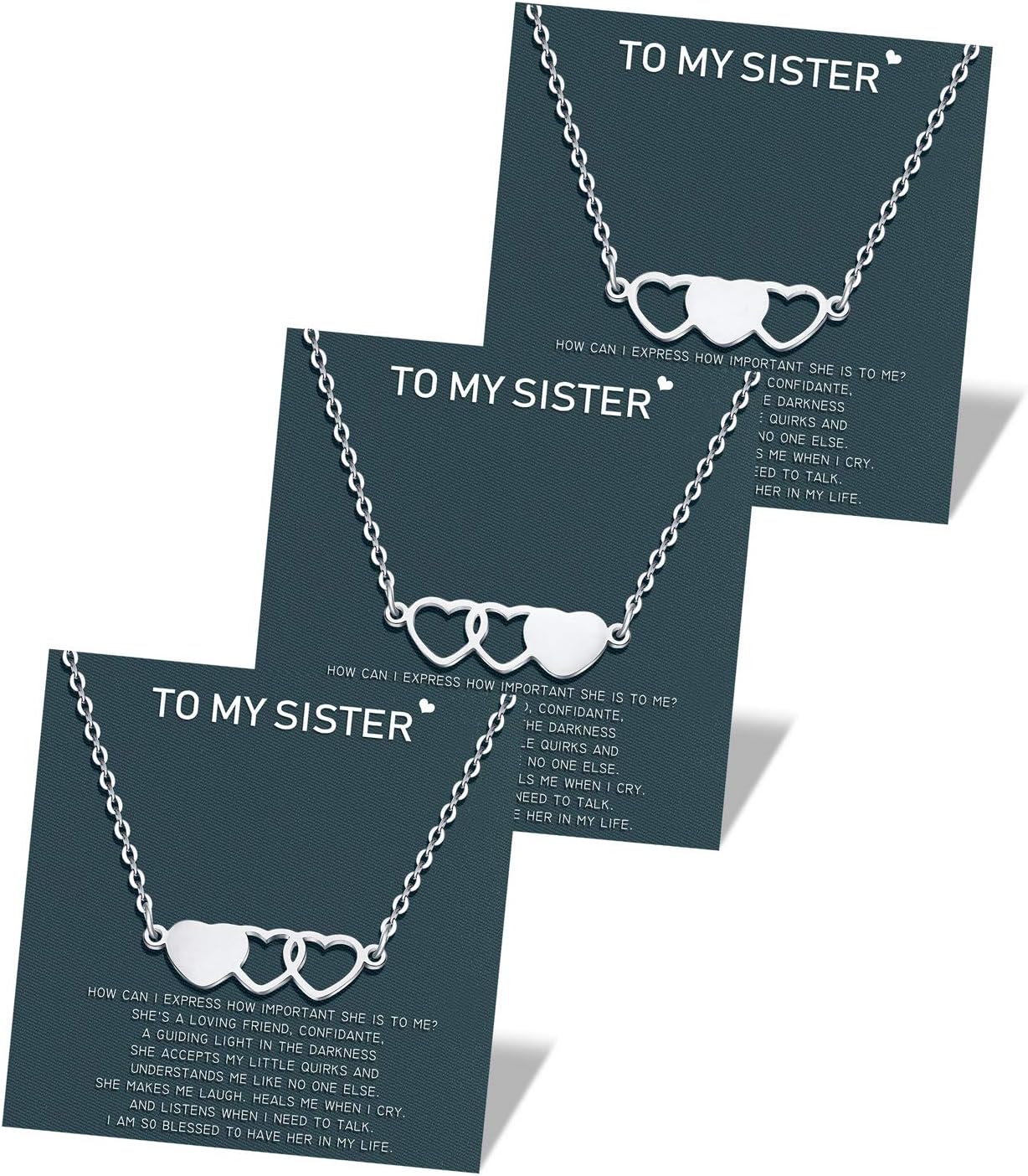 UNGENT THEM Sisters Necklace Best Friend Friendship Heart Matching ...